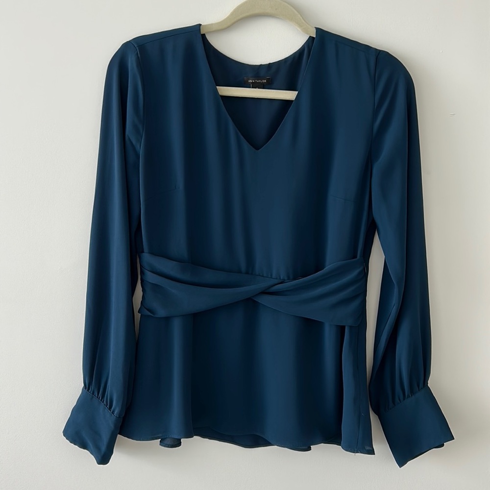 Ann Taylor Teal Silk Blouse